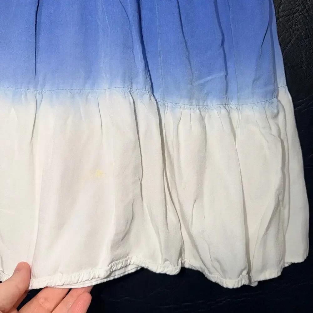 Justice Girls Summer Sundress Sleeveless Halter Top Ombre Blue White Size 18